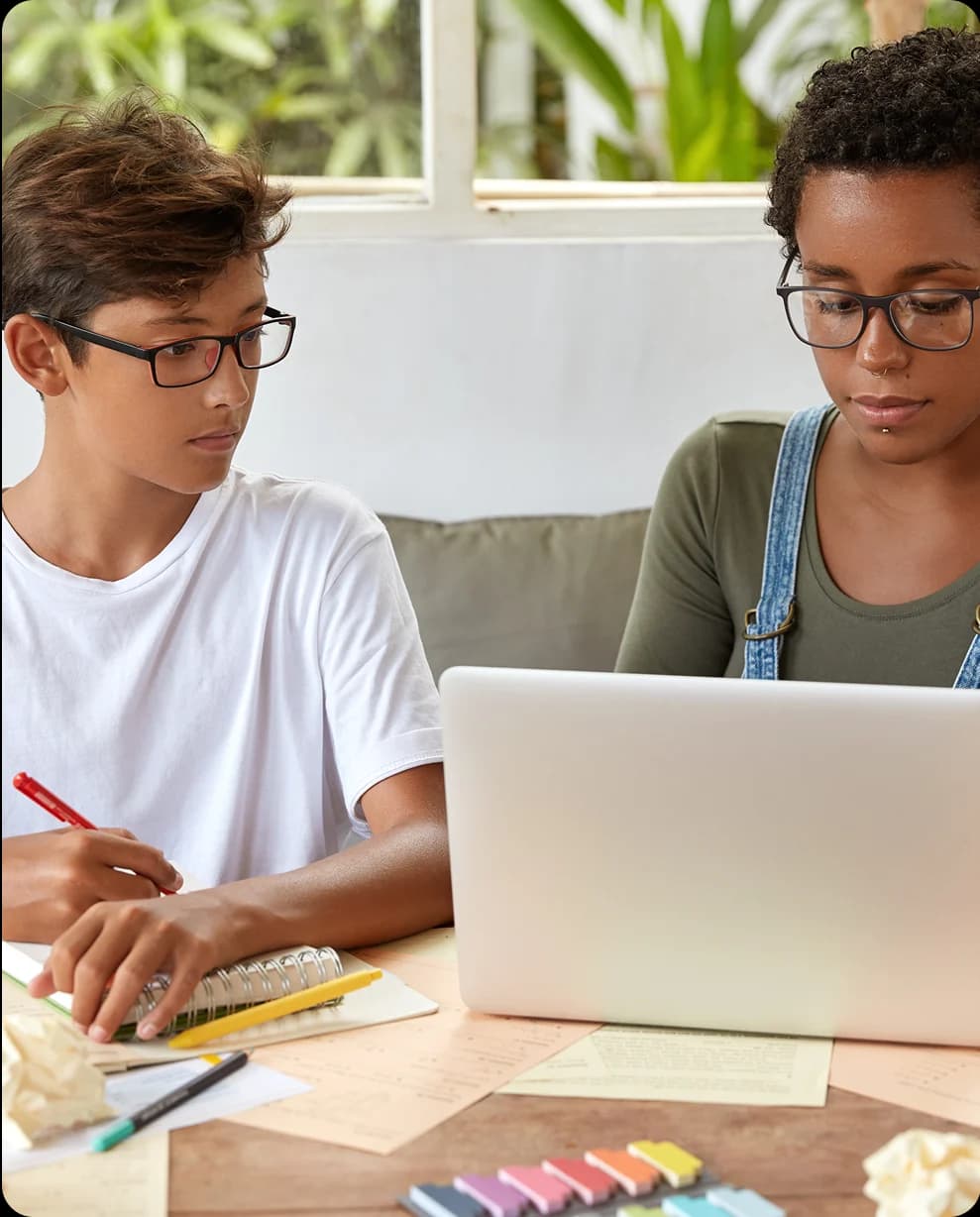 Students studying together