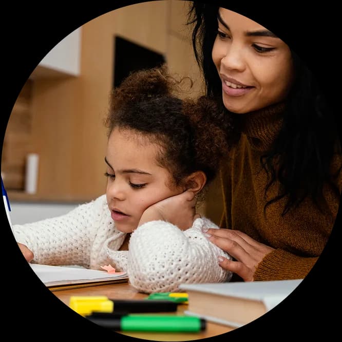 Parent helping child study